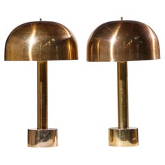 Lampe de table à dôme en laiton « Laurel Mid Century » de Robert Sonneman - Paire