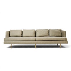 Edward Wormley for Dunbar Model 4907 Mid Century Brass Leg Sofa