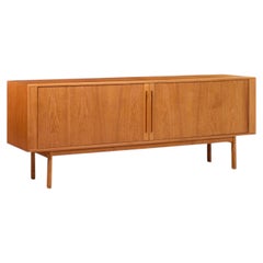 Svend Aage Larsen for Faarup Møbelfabrik Danish Teak Tambour Door Credenza