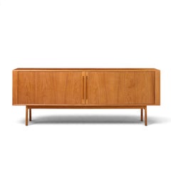 Svend Aage Larsen for Faarup Møbelfabrik Danish Teak Tambour Door Credenza