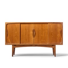 Kurt Østervig Style Mid Century Danish Sculptural Teak High Credenza