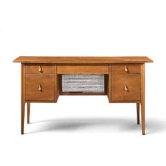 Broyhill Brasilia Mid Century Walnut and Brass Desk