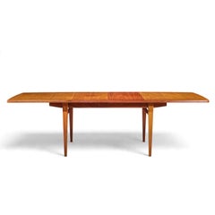 Kurt Østervig Style Danish Rosewood Hidden Leaf Dining Table with 2 Leaves