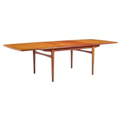 Kurt Østervig Style Danish Rosewood Hidden Leaf Dining Table with 2 Leaves