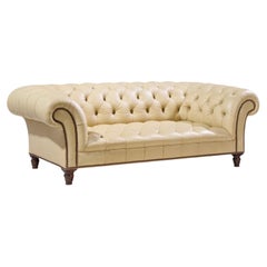 George Smith Early Victorian Chesterfield Tufted Leather Sofa