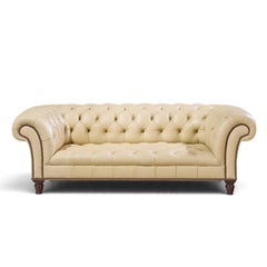 George Smith Early Victorian Chesterfield Tufted Leather Sofa