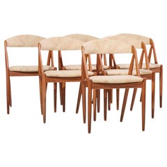 Kai Kristiansen Model 31 Chaises de salle à manger danoises en teck du milieu du siècle - Lot de 6