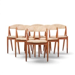 Kai Kristiansen Model 31 Chaises de salle à manger danoises en teck du milieu du siècle - Lot de 6