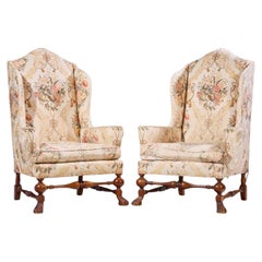 Baker Stately Homes Collection Mahogany Winged Throne Chairs - Pair
