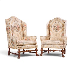 Baker Stately Homes Collection Mahogany Winged Throne Chairs - Pair