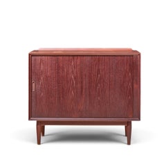 Arne Vodder for Sibast Danish Teak Bar Record Cabinet Nightstand - Tambour Door