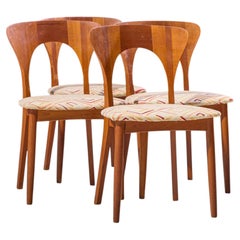 Niels Koefoed Hornslet Mid Century Danish Teak Peter Dining Chairs - Set of 4
