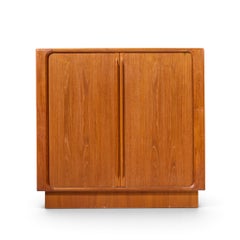 Bernhard Pedersen Mid Century Danish Teak Tambour Armoire Dresser