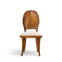 Venetian Grotto Hollywood Regency Style Scalloped Shell Back Dining Chair