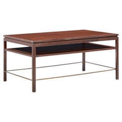 Edward Wormley for Dunbar Mid Century Mahogany and Brass Coffee Table