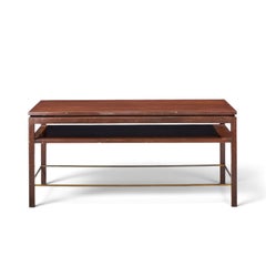 Edward Wormley for Dunbar Mid Century Mahogany and Brass Coffee Table