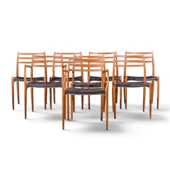 Niels Moller Models 62 and 78 Mid Century Danish Teak Dining Chairs - Set of 8