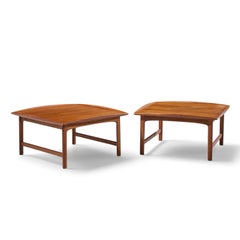 Folke Ohlsson for Dux Mid Century Swedish Teak Side End Tables - Pair