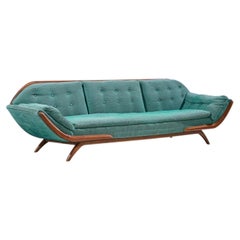 Adrian Pearsall Style Mid Century Walnut Gondola Sofa