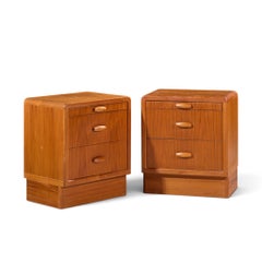 Dyrlund Mid Century Danish Teak Nightstands - Pair