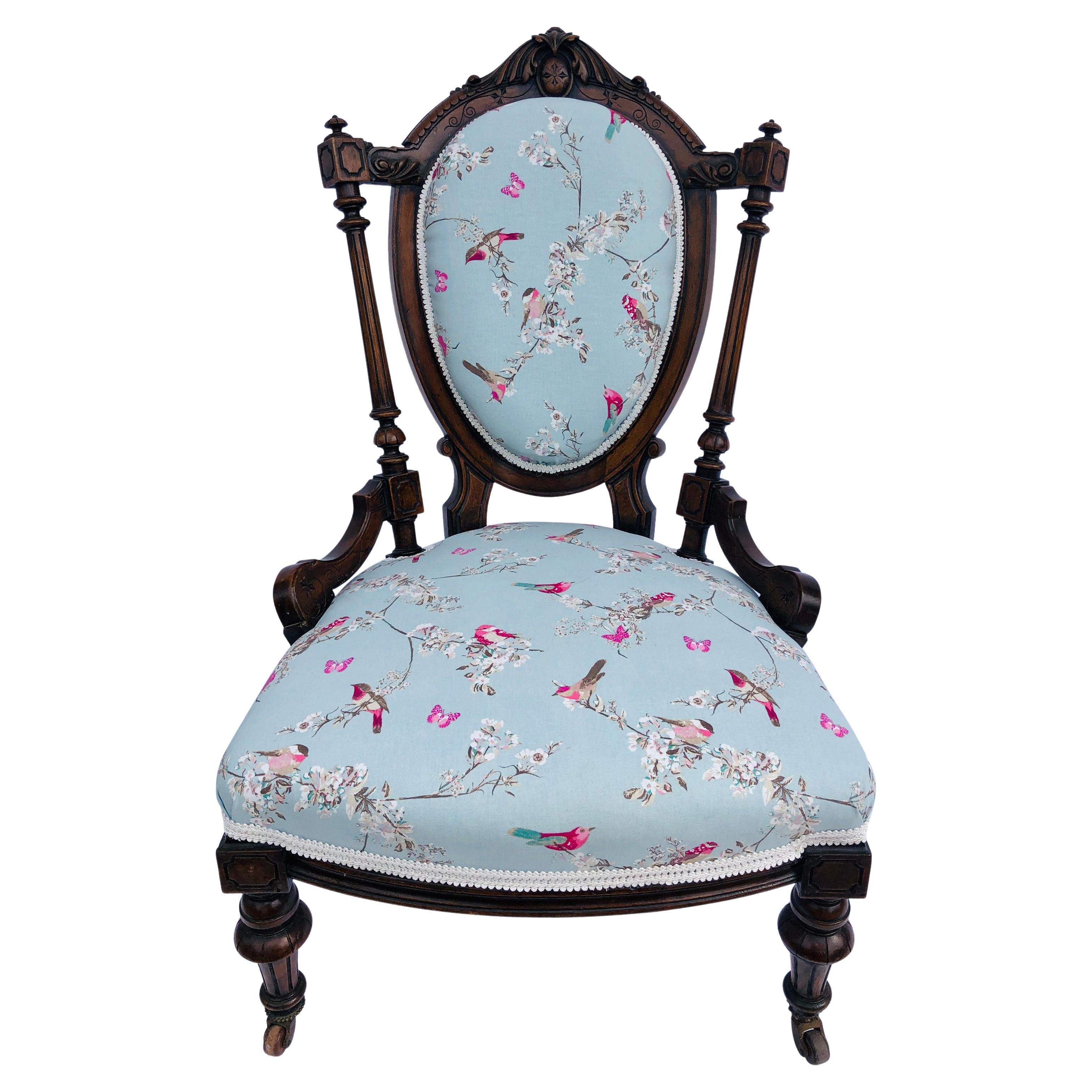 Quality 19th Century Victorian Antique Walnut Ladies Chair