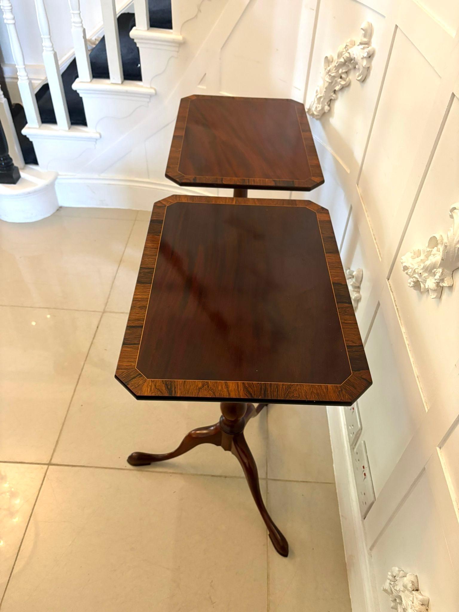 Superb Quality Pair of Antique Figured Mahogany Lamp/Bedside Tables For Sale 4