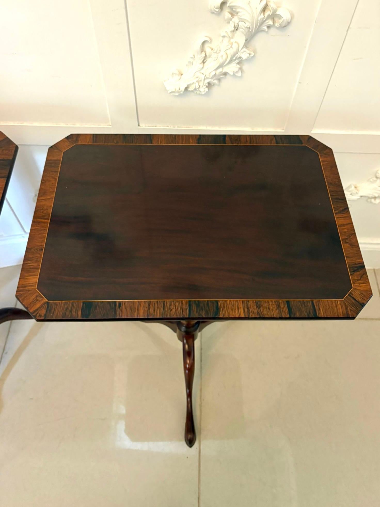 Superb Quality Pair of Antique Figured Mahogany Lamp/Bedside Tables For Sale 2