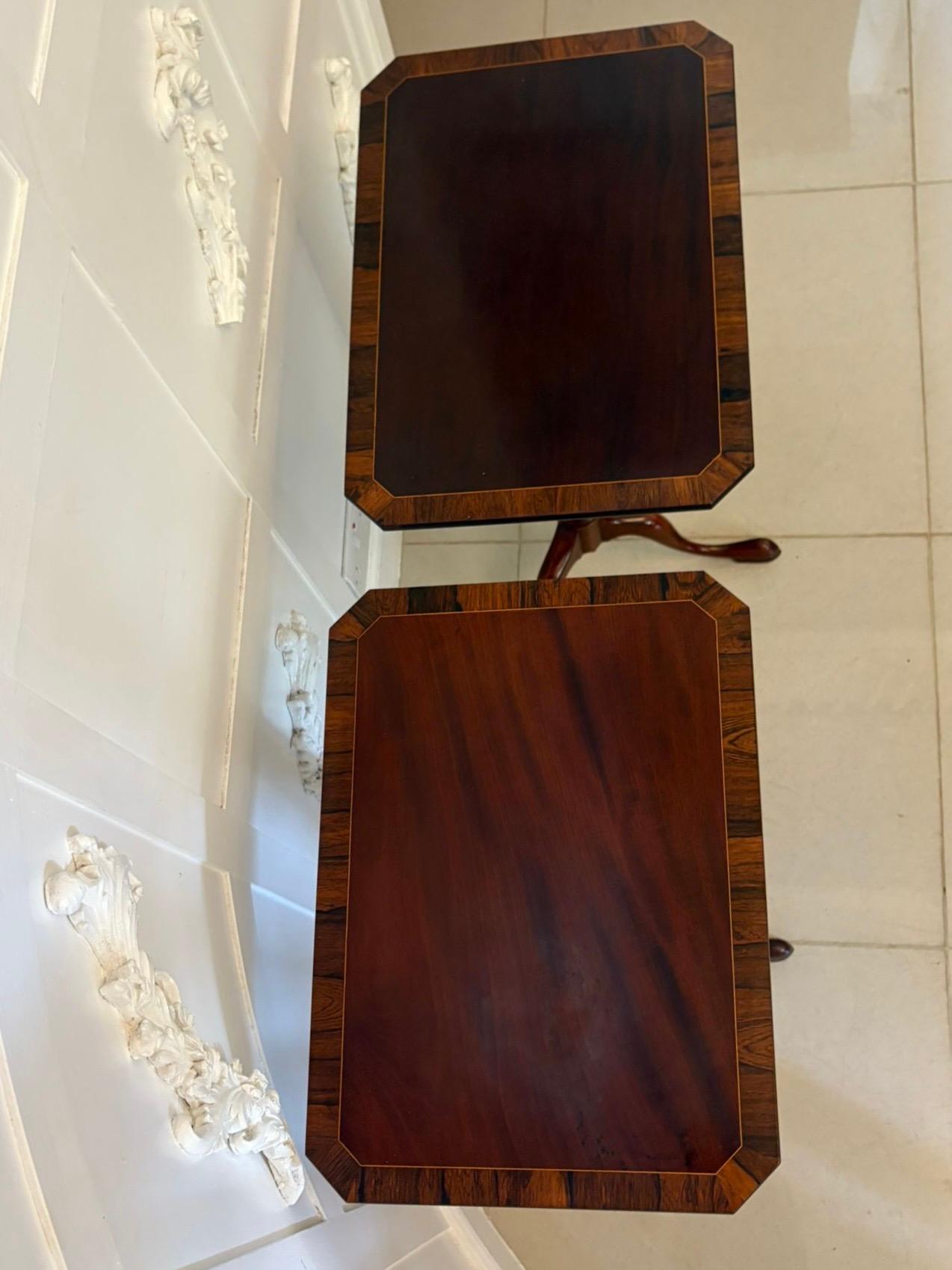 Superb Quality Pair of Antique Figured Mahogany Lamp/Bedside Tables For Sale 3