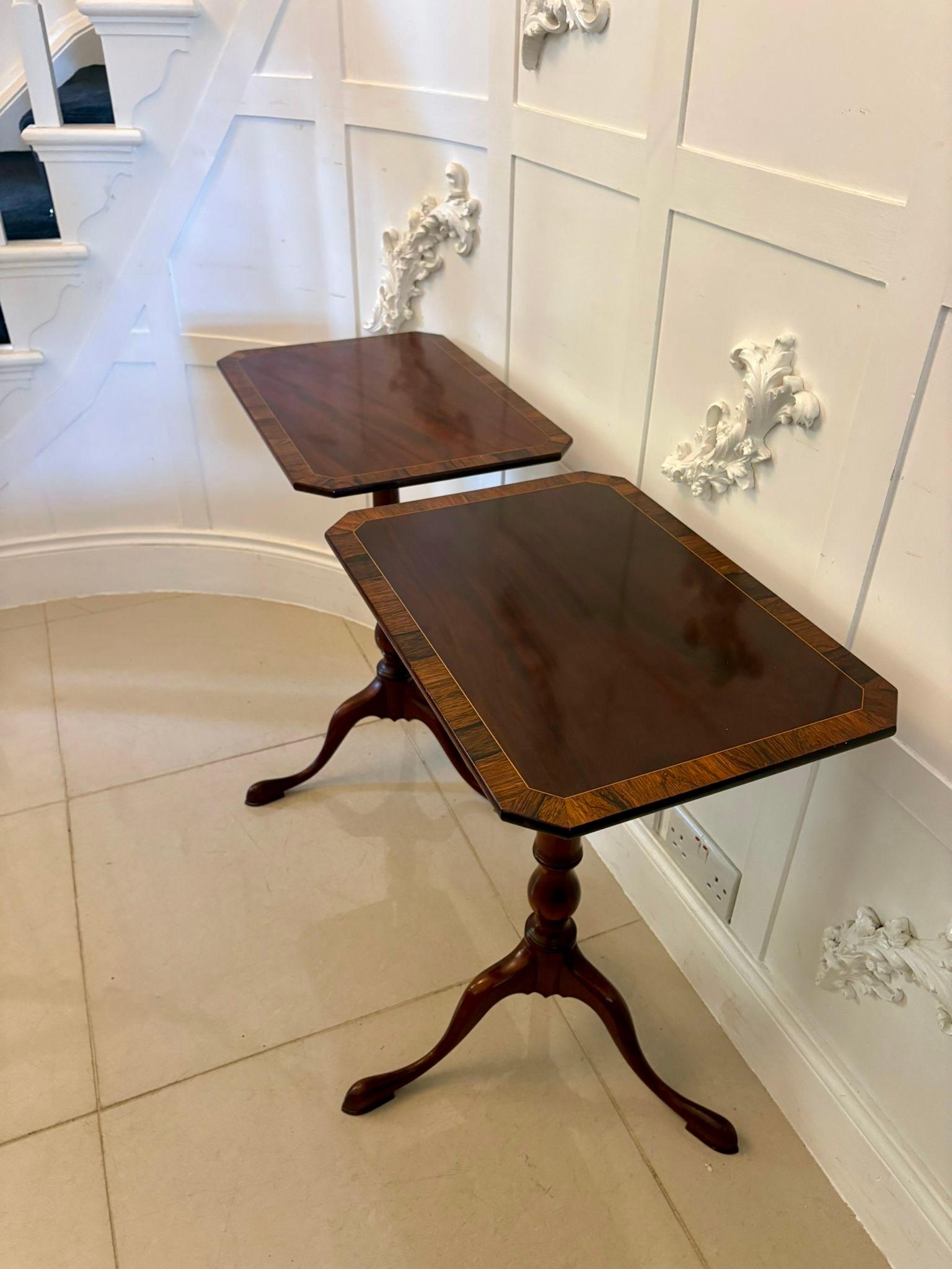 Superb Quality Pair of Antique Figured Mahogany Lamp/Bedside Tables For Sale 5