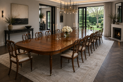 Antique Regency 14 Seater Extending Dining Table Figured Mahogany