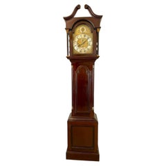 Antique Victorian Mahogany Eight Bell Musical Grandfather Clock by Winsor Bishop
