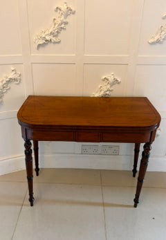 Antique Georgian Mahogany Inlaid Fold-Over Card & Console Table