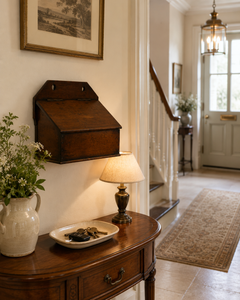 Antique Georgian Oak Wall Hanging Candle Box