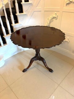 Antique George III Mahogany Piecrust Tilt Top Dining Centre Table