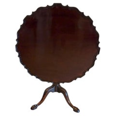 Antique George III Mahogany Piecrust Tilt Top Dining Centre Table