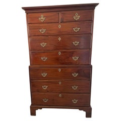 Commode géorgienne ancienne en acajou / Grande commode à tiroirs