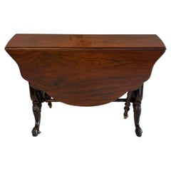Antique Victorian Rosewood Drop Leaf Sutherland Occasional Table