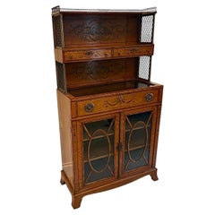 Rare Antique Georgian Sheraton Satinwood Marquetry Inlaid Display Cabinet