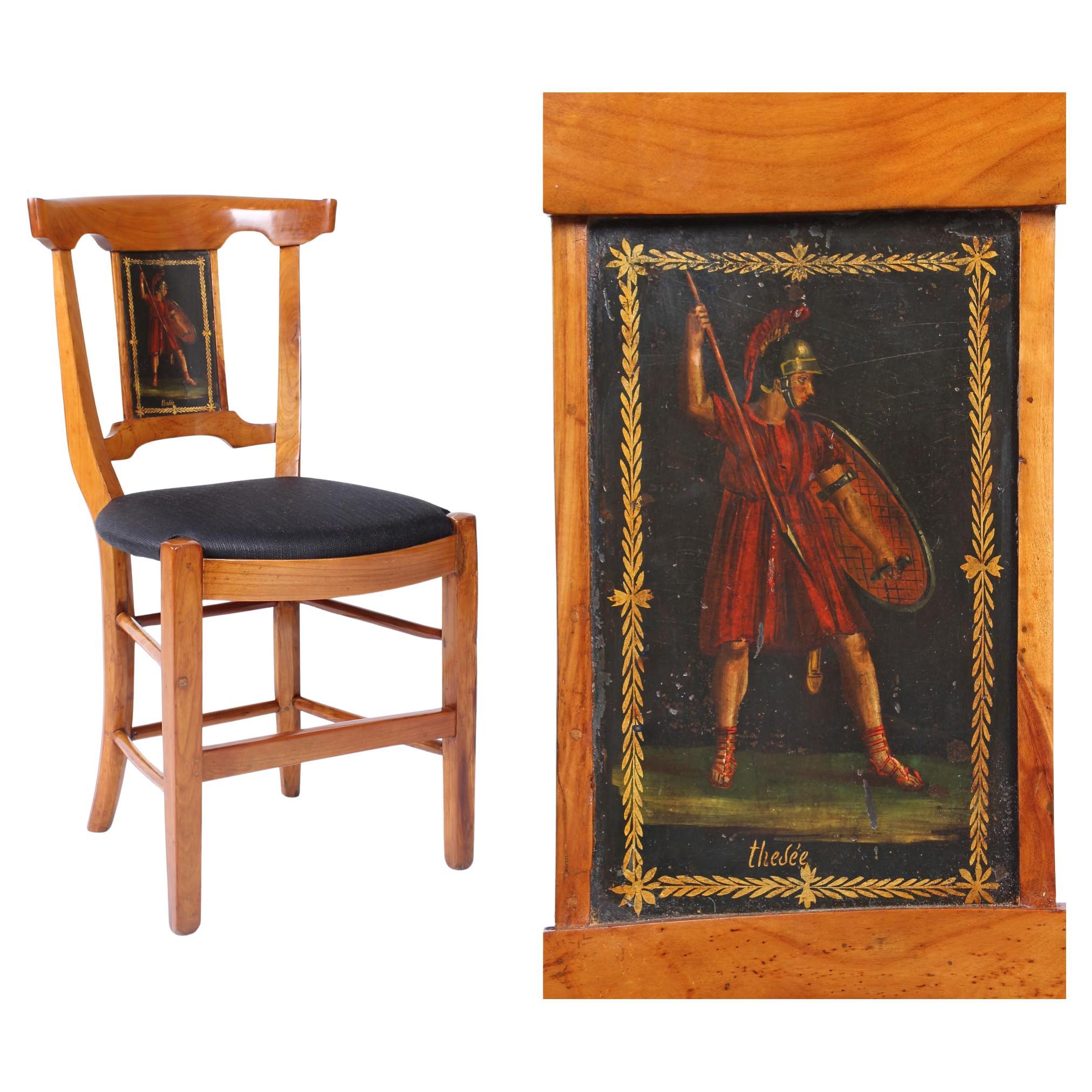 Satz von vier Stühlen aus dem 18. Jahrhundert, Frankreich, Kirsche, bemalt, Directoire, um 1800 im Angebot