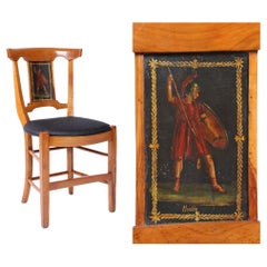 Satz von vier Stühlen aus dem 18. Jahrhundert, Frankreich, Kirsche, bemalt, Directoire, um 1800