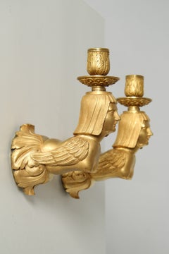 Pair of French Empire Ormolu Wall Sconces, circa 1810–1820