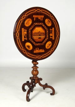 Mid 19th Century Side Table with Tunbridge Marquetry, England, circa 1850