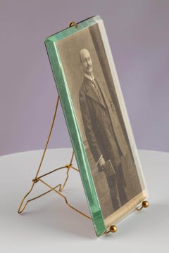 Antique Art Nouveau Gilt Brass Glass Gold Clear Photo Picture Photograph Frame