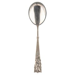 Antique Art Nouveau Silver Serving Spoon Copenhagen Danish Christian F. Heise