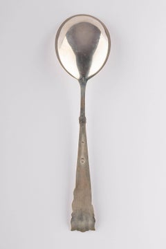 Antique Art Nouveau Silver Serving Spoon Copenhagen Danish Christian F. Heise