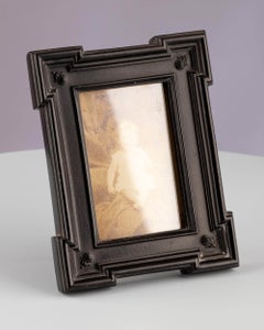 Antique Victorian Carved Ebonised Wood Metal Easel Photograph Picture Frame