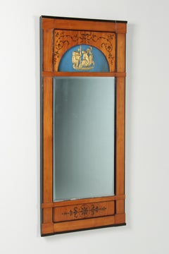 19th Century German Biedermeier Mirror with Original Glass, Cherry, circa 1830