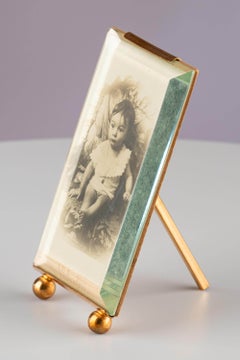 Antique French Belle Époque Gilt Brass Glass Gold Photo Picture Photograph Frame