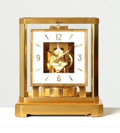 Jaeger LeCoultre, Atmos Clock from 1977, Gold-Plated, Square Dial
