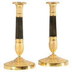 Pair of 19th Century French Empire Candlesticks